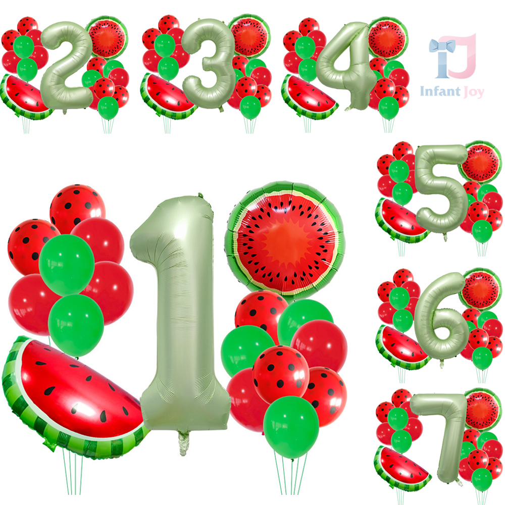 Zestaw 19 balonów (foliowych i lateksowych) Watermellon Party