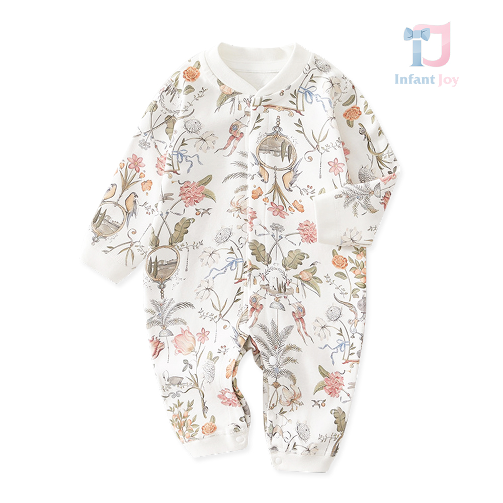Kombinezon z delikatnym nadrukiem i zapięciem na zatrzaski Dreamy Botanica