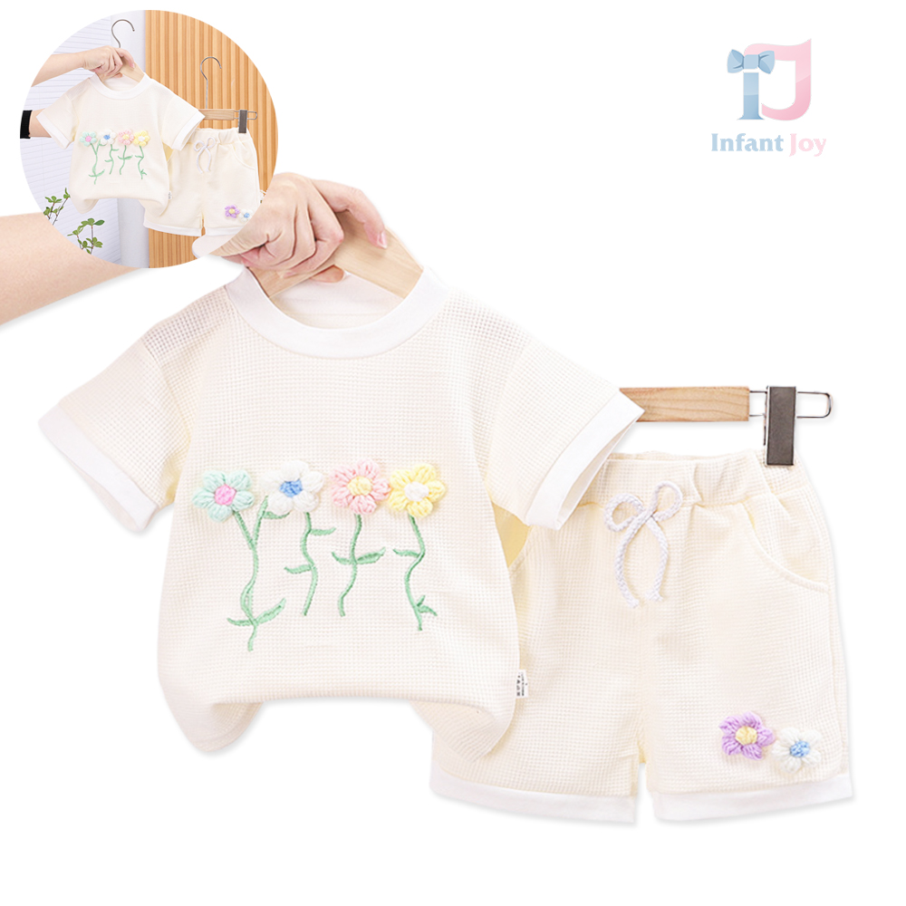 Zestaw 2-częściowy z efektem wafla i kwiatami 3D Gorgeous Bloom Vanilla