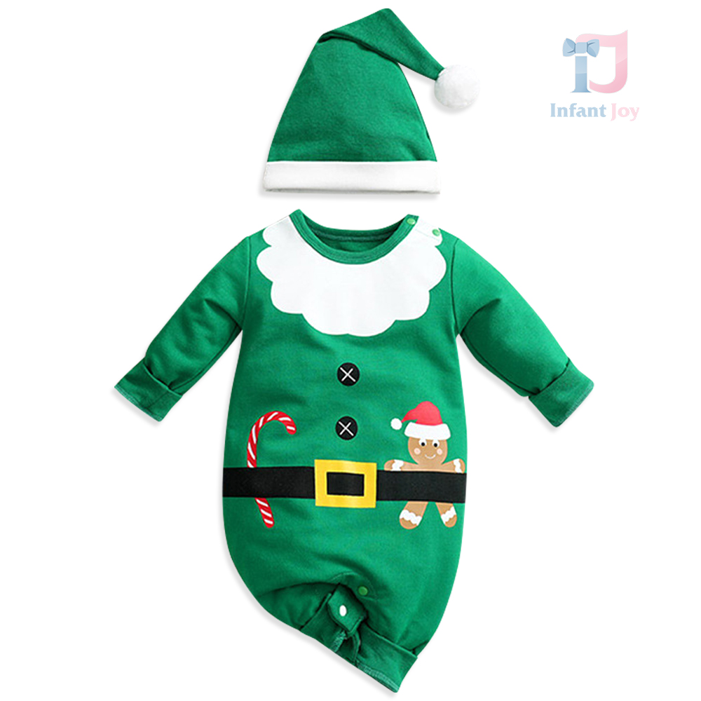 Dwuczęściowy kombinezon z nadrukami i czapeczką z pomponem Christmas Cookie