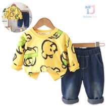 Bluza dwuczęściowa z nadrukami i spodnie jeansowe Leonardo