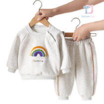 Bluza/bluza dwuczęściowa z pluszową aplikacją i spodniami Mini Rainbow