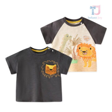 bebeshki-detski-komplekt-2br-teniski-zestaw-w stylu dinozaura i lwa