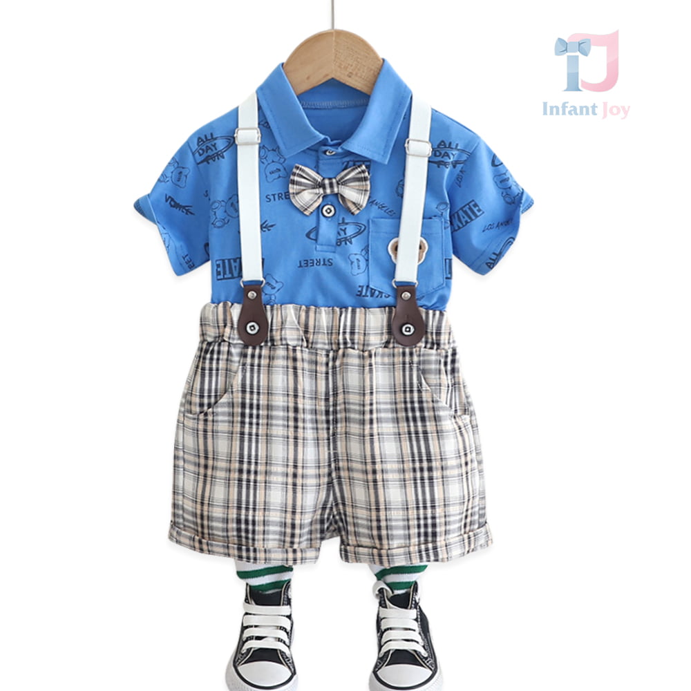 3-częściowy formalny komplet z szelkami i muszką Dapper Suspenders Blue