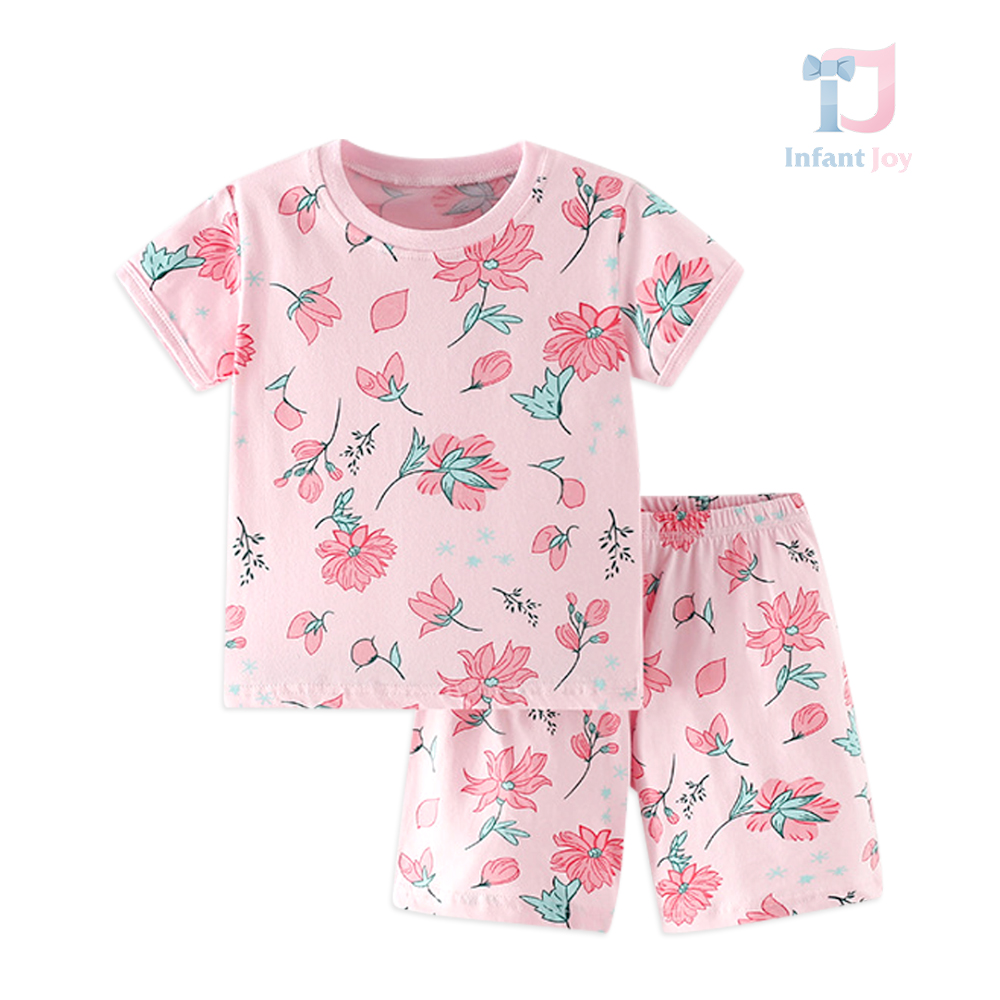 Komplet 2-częściowy z delikatnym kwiatowym wzorem Girly Flower Fields