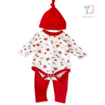 3-częściowy świąteczny komplet body, czapka i spodnie Jolly Mood