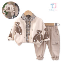 3-częściowy komplet sportowo-elegancki z kamizelką i haftem Mr. Bear Elegance