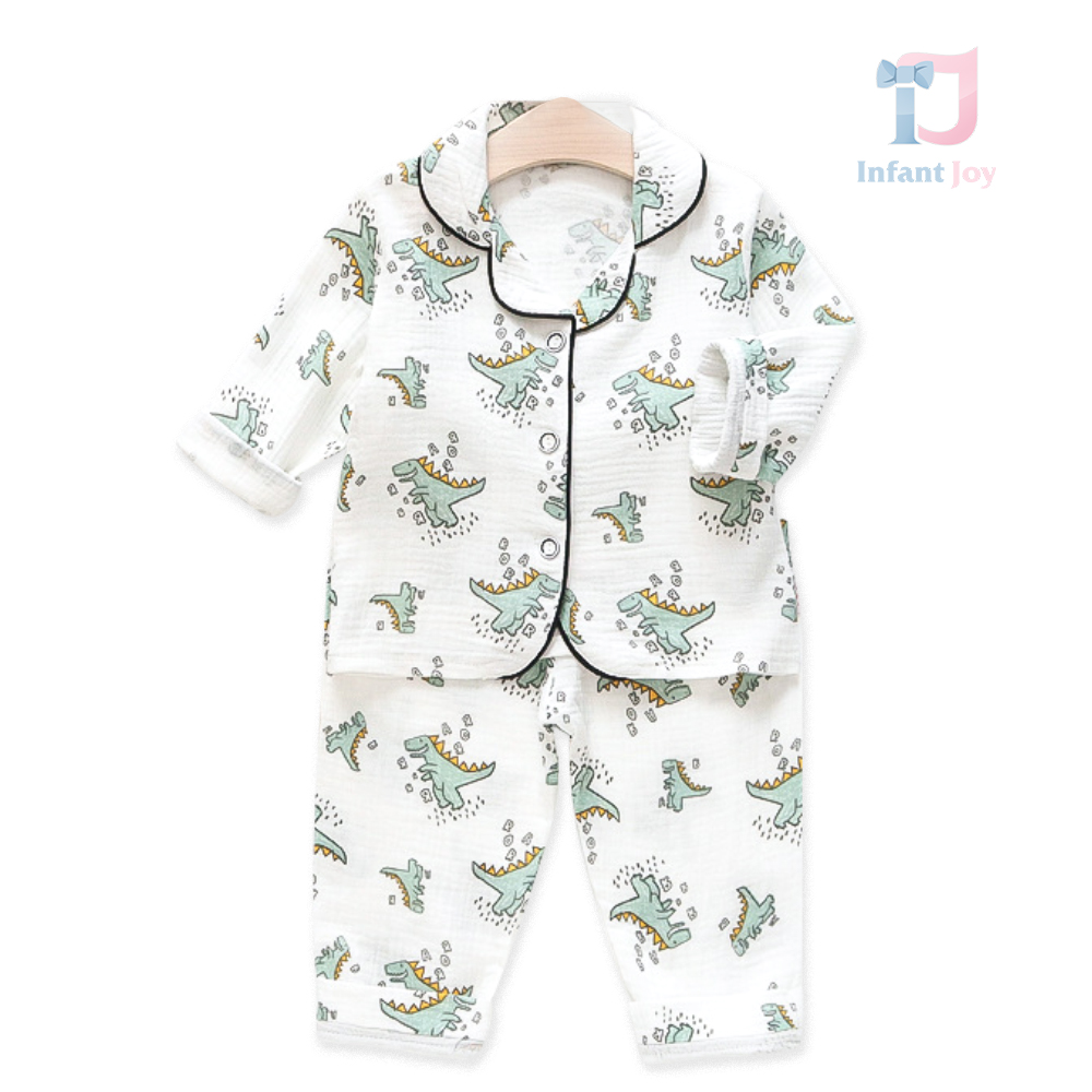 2-częściowy muślinowy komplet piżamowy Dino Toy
