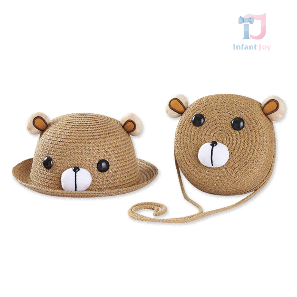 Komplet 2-częściowy: czapka i torba Bear Boy Caramel