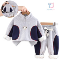Dwuczęściowa sportowa bluza z ociepleniem, zapinana na suwak i spodnie, komplet S Line