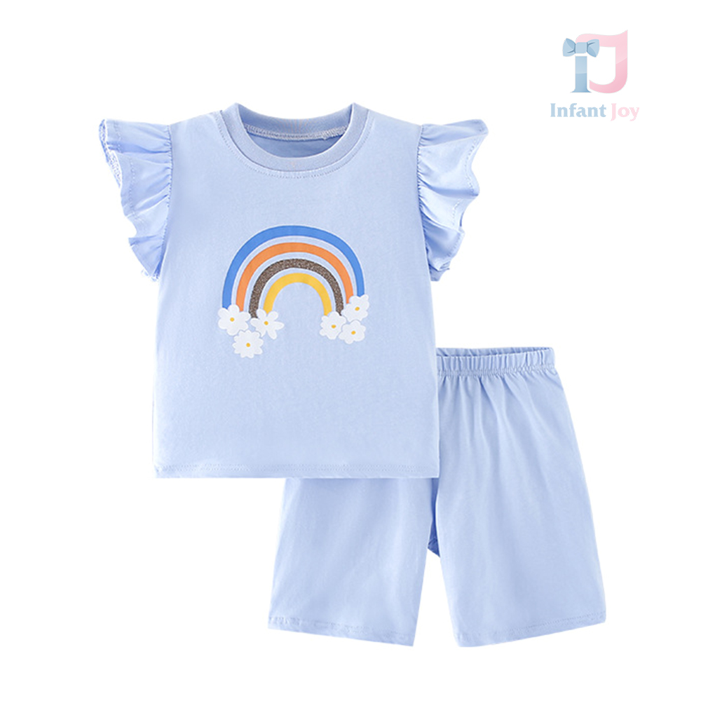 Komplet 2-częściowy z falbankami na ramionach Sky Pastel Arc