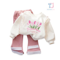 Komplet 2-częściowy: bluza/bluza z falbankami i spodnie jeansowe Tulip Love