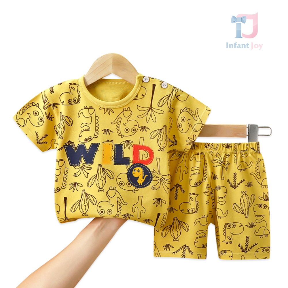 Komplet bawełniany 2-częściowy z guzikami Wild Dino