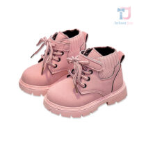 Buty zamszowe ze sznurowadłami i zapięciem na rzep Frosty Wander Pink