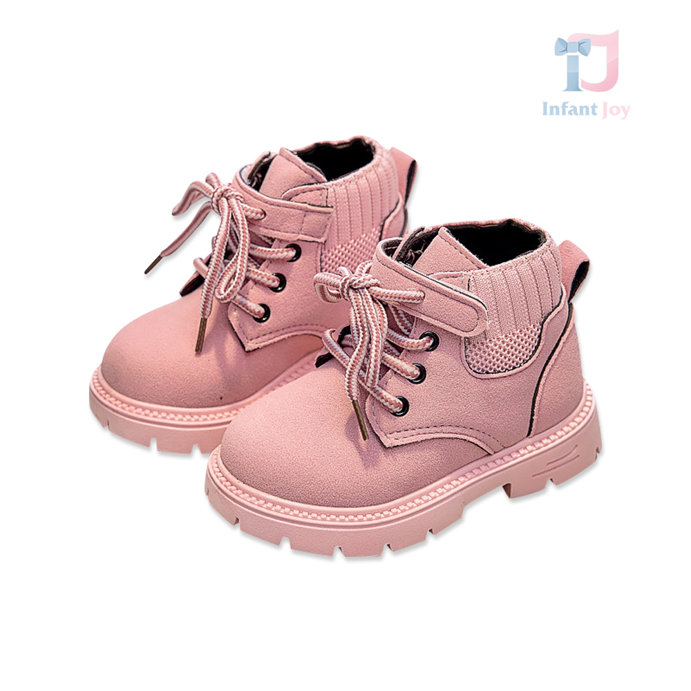 Buty zamszowe ze sznurowadłami i zapięciem na rzep Frosty Wander Pink