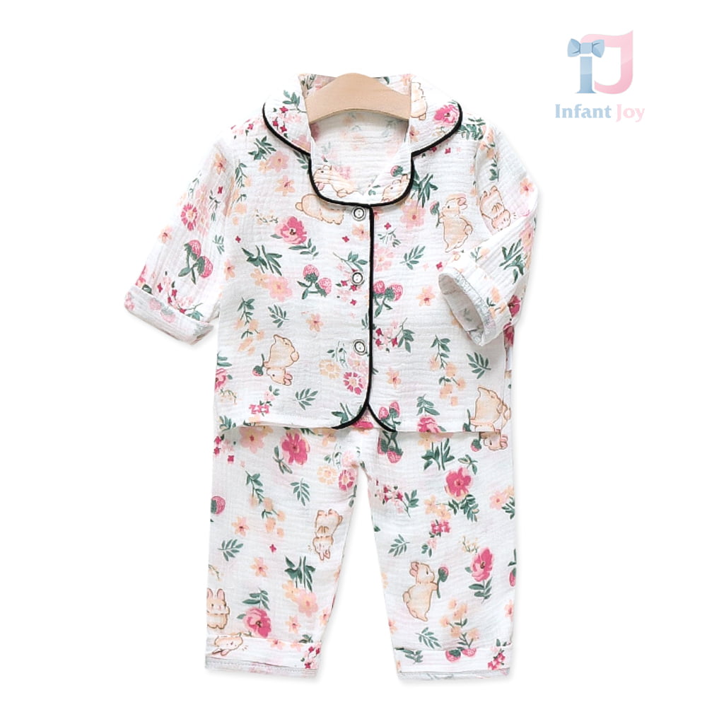 2-częściowy muślinowy komplet piżamowy Garden Bunny