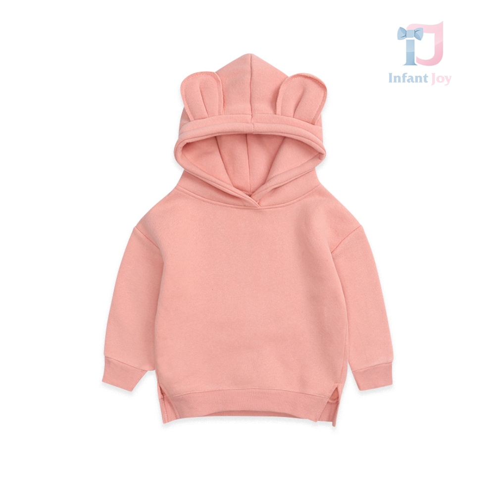 Bluza z kapturem w kolorze nude z elementami 3D Bimbo Frame Pink