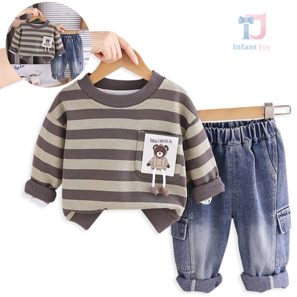 Bluza/bluza dwuczęściowa z emblematem, elementem 3D i spodniami jeansowymi Can Do It