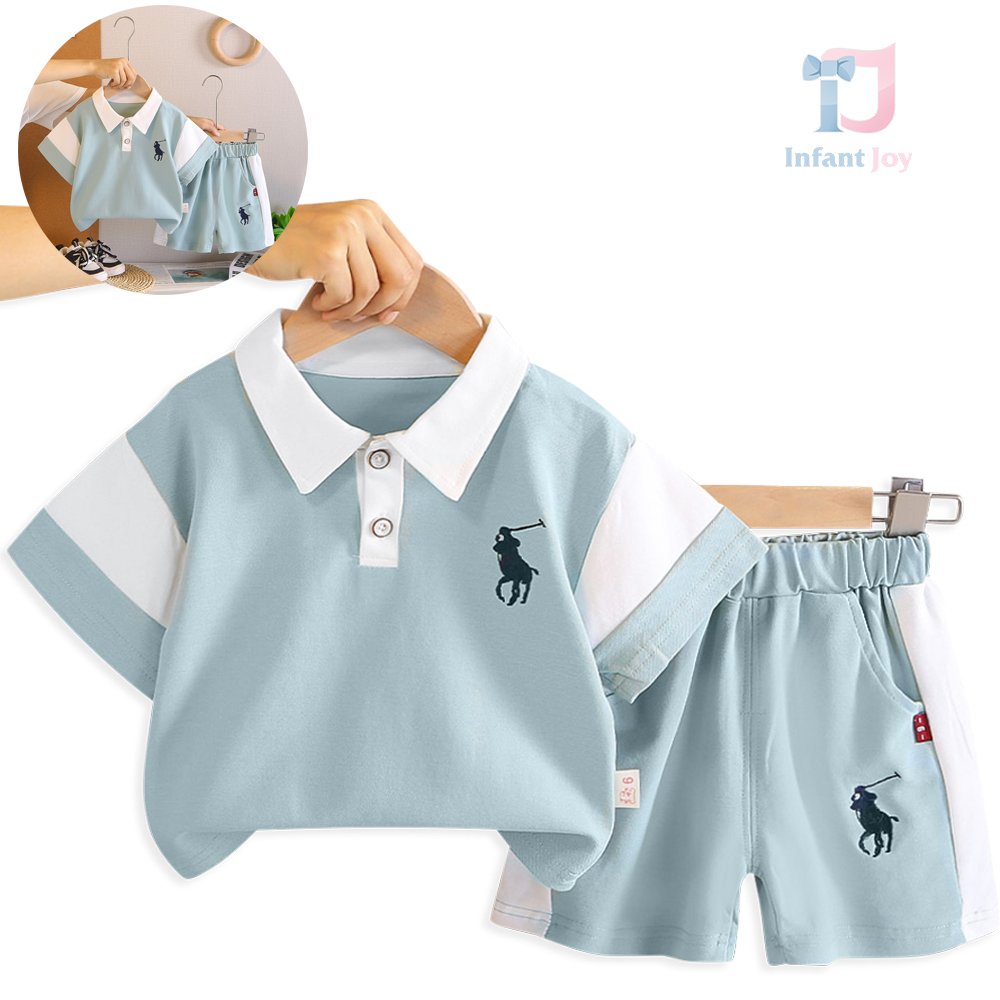 Koszulka polo 2-częściowa z klasycznym kołnierzykiem i haftowanymi spodenkami Polo letnie