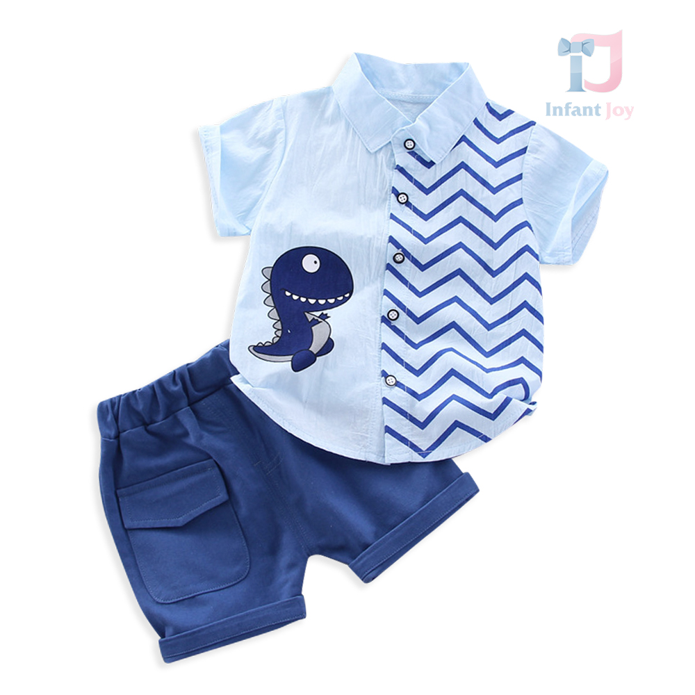 Sportowy, elegancki komplet 2-częściowy: koszula i spodenki Blue Summer
