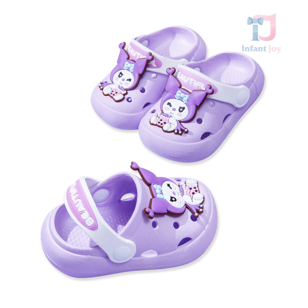 Klapki w stylu Crocs z elementami 3D Mini Lavender