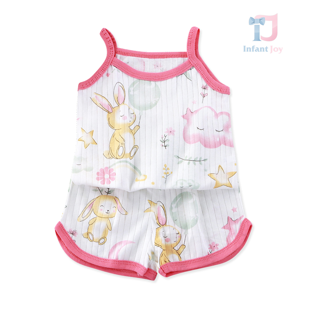 Dwuczęściowy komplet: top na cienkich ramiączkach i spodenki Bunny Pops