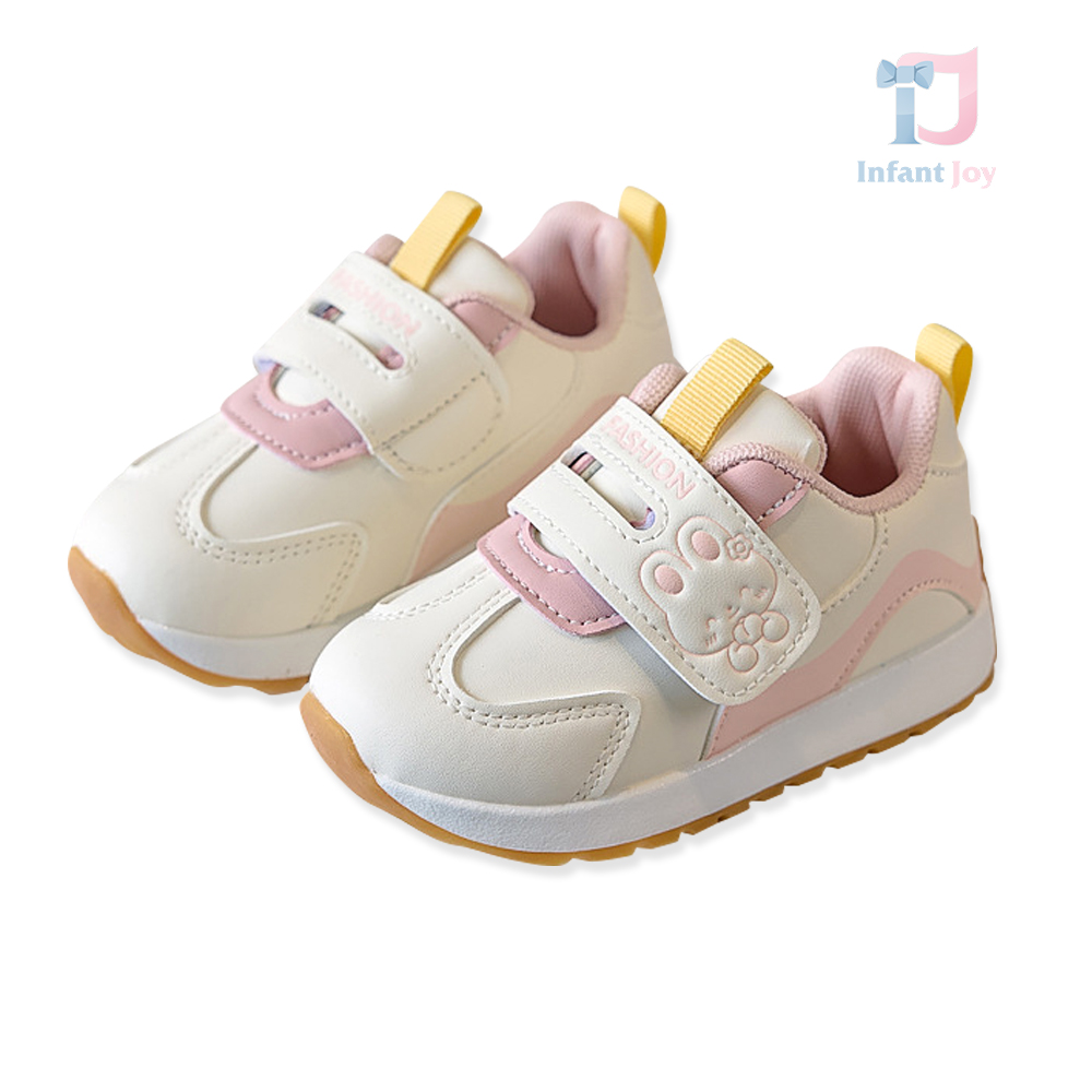 Buty sportowe ze skóry syntetycznej, zapinane na rzepy Fashion Bear Pink